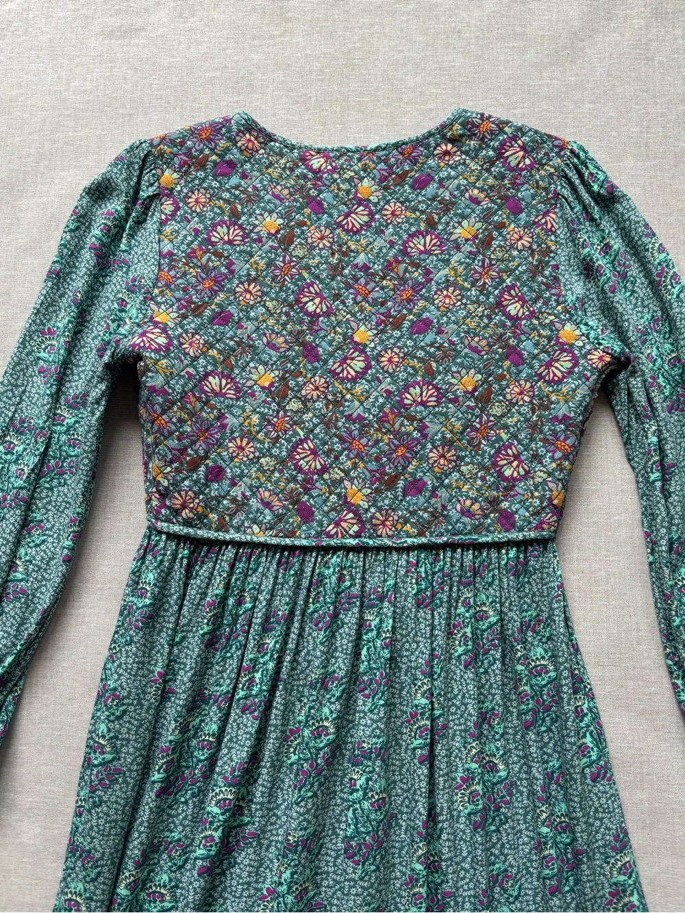 Vintage quilted boho cottagecore prairie peasant maxi dress - Picture 9 of 15